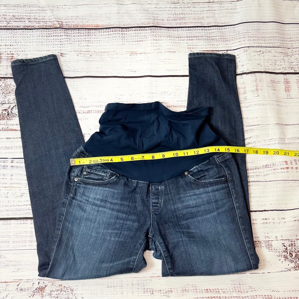 AG Adriano Goldschmied Maternity Skinny Jeans Dark Wash Full Belly Panel 28R - Picture 6 of 8